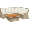 Image de vidaXL - 5-delige - Loungeset - met - kussens - poly - rattan - beige