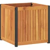 Image de vidaXL - Plantenbak - 45x45x44 - cm - massief - acaciahout - en - staal