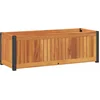 Image de vidaXL - Plantenbak - 80x30x27,5 - cm - massief - acaciahout - en - staal