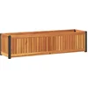Image de vidaXL - Plantenbak - 110x30x27,5 - cm - massief - acaciahout - en - staal