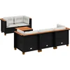 Image de vidaXL - 6-delige - Loungeset - met - kussens - poly - rattan - zwart