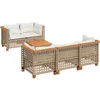 Image de vidaXL - 6-delige - Loungeset - met - kussens - poly - rattan - beige