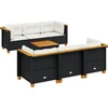 Image de vidaXL - 7-delige - Loungeset - met - kussens - poly - rattan - zwart
