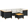 Image de vidaXL - 7-delige - Loungeset - met - kussens - poly - rattan - zwart