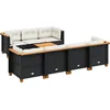 Image de vidaXL - 8-delige - Loungeset - met - kussens - poly - rattan - zwart