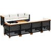 Image de vidaXL - 8-delige - Loungeset - met - kussens - poly - rattan - zwart