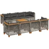 Image de vidaXL - 9-delige - Loungeset - met - kussens - poly - rattan - grijs