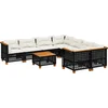 Image de vidaXL - 9-delige - Loungeset - met - kussens - poly - rattan - zwart