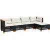 Image de vidaXL - 5-delige - Loungeset - met - kussens - poly - rattan - zwart