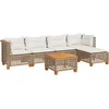 Image de vidaXL - 6-delige - Loungeset - met - kussens - poly - rattan - beige