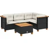 Image de vidaXL - 5-delige - Loungeset - met - kussens - poly - rattan - zwart