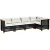 Image de vidaXL - 5-delige - Loungeset - met - kussens - poly - rattan - zwart