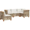 Image de vidaXL - 5-delige - Loungeset - met - kussens - poly - rattan - beige