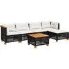 Image de vidaXL - 6-delige - Loungeset - met - kussens - poly - rattan - zwart