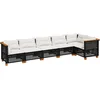 Image de vidaXL - 6-delige - Loungeset - met - kussens - poly - rattan - zwart