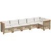 Image de vidaXL - 6-delige - Loungeset - met - kussens - poly - rattan - beige
