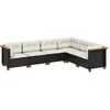 Image de vidaXL - 6-delige - Loungeset - met - kussens - poly - rattan - zwart