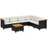 Image de vidaXL - 7-delige - Loungeset - met - kussens - poly - rattan - zwart