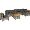 Image de vidaXL - 7-delige - Loungeset - met - kussens - poly - rattan - grijs