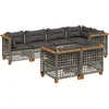 Image de vidaXL - 7-delige - Loungeset - met - kussens - poly - rattan - grijs