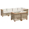 Image de vidaXL - 7-delige - Loungeset - met - kussens - poly - rattan - beige