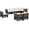 Image de vidaXL - 8-delige - Loungeset - met - kussens - poly - rattan - zwart