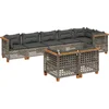 Image de vidaXL - 8-delige - Loungeset - met - kussens - poly - rattan - grijs