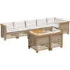 Image de vidaXL - 9-delige - Loungeset - met - kussens - poly - rattan - beige