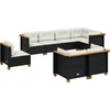 Image de vidaXL - 8-delige - Loungeset - met - kussens - poly - rattan - zwart