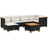 Image de vidaXL - 7-delige - Loungeset - met - kussens - poly - rattan - zwart