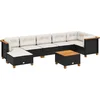 Image de vidaXL - 8-delige - Loungeset - met - kussens - poly - rattan - zwart