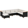 Image de vidaXL - 7-delige - Loungeset - met - kussens - poly - rattan - zwart