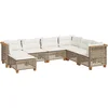 Image de vidaXL - 7-delige - Loungeset - met - kussens - poly - rattan - beige