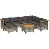 Image de vidaXL - 8-delige - Loungeset - met - kussens - poly - rattan - grijs