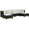 Image de vidaXL - 6-delige - Loungeset - met - kussens - poly - rattan - zwart