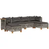 Image de vidaXL - 6-delige - Loungeset - met - kussens - poly - rattan - grijs