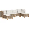 Image de vidaXL - 6-delige - Loungeset - met - kussens - poly - rattan - beige
