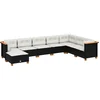 Image de vidaXL - 8-delige - Loungeset - met - kussens - poly - rattan - zwart