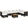 Image de vidaXL - 9-delige - Loungeset - met - kussens - poly - rattan - zwart