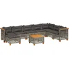 Image de vidaXL - 9-delige - Loungeset - met - kussens - poly - rattan - grijs