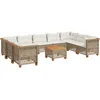 Image de vidaXL - 10-delige - Loungeset - met - kussens - poly - rattan - beige