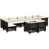Image de vidaXL - 9-delige - Loungeset - met - kussens - poly - rattan - zwart