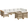 Image de vidaXL - 9-delige - Loungeset - met - kussens - poly - rattan - beige