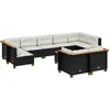 Image de vidaXL - 10-delige - Loungeset - met - kussens - poly - rattan - zwart