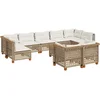 Image de vidaXL - 10-delige - Loungeset - met - kussens - poly - rattan - beige
