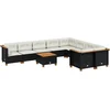 Image de vidaXL - 10-delige - Loungeset - met - kussens - poly - rattan - zwart