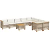Image de vidaXL - 10-delige - Loungeset - met - kussens - poly - rattan - beige