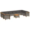 Image de vidaXL - 11-delige - Loungeset - met - kussens - poly - rattan - grijs