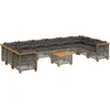 Image de vidaXL - 11-delige - Loungeset - met - kussens - poly - rattan - grijs