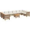 Image de vidaXL - 11-delige - Tuinset - met - kussens - poly - rattan - beige